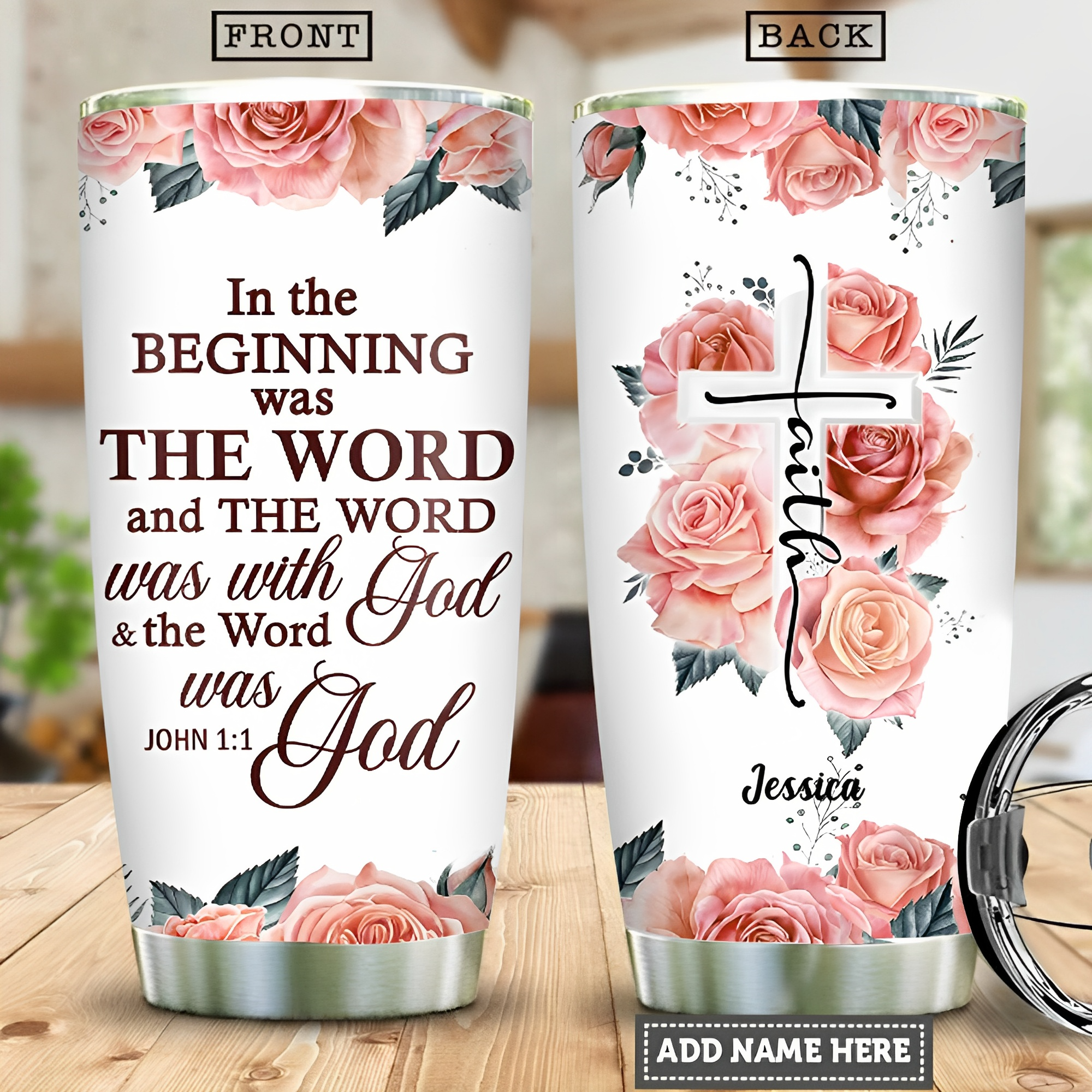 In The Beginning Was The Word-Christian Bible Verse Personalized Tumbler