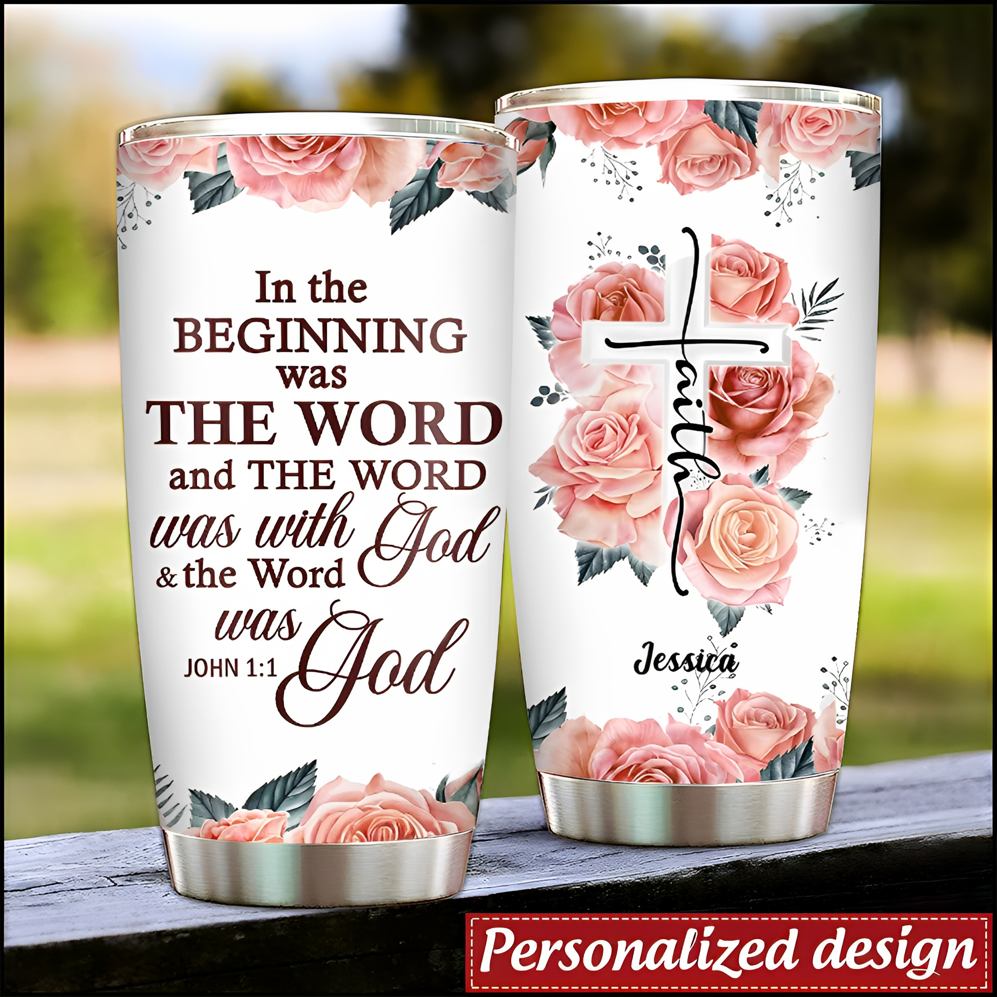 In The Beginning Was The Word-Christian Bible Verse Personalized Tumbler
